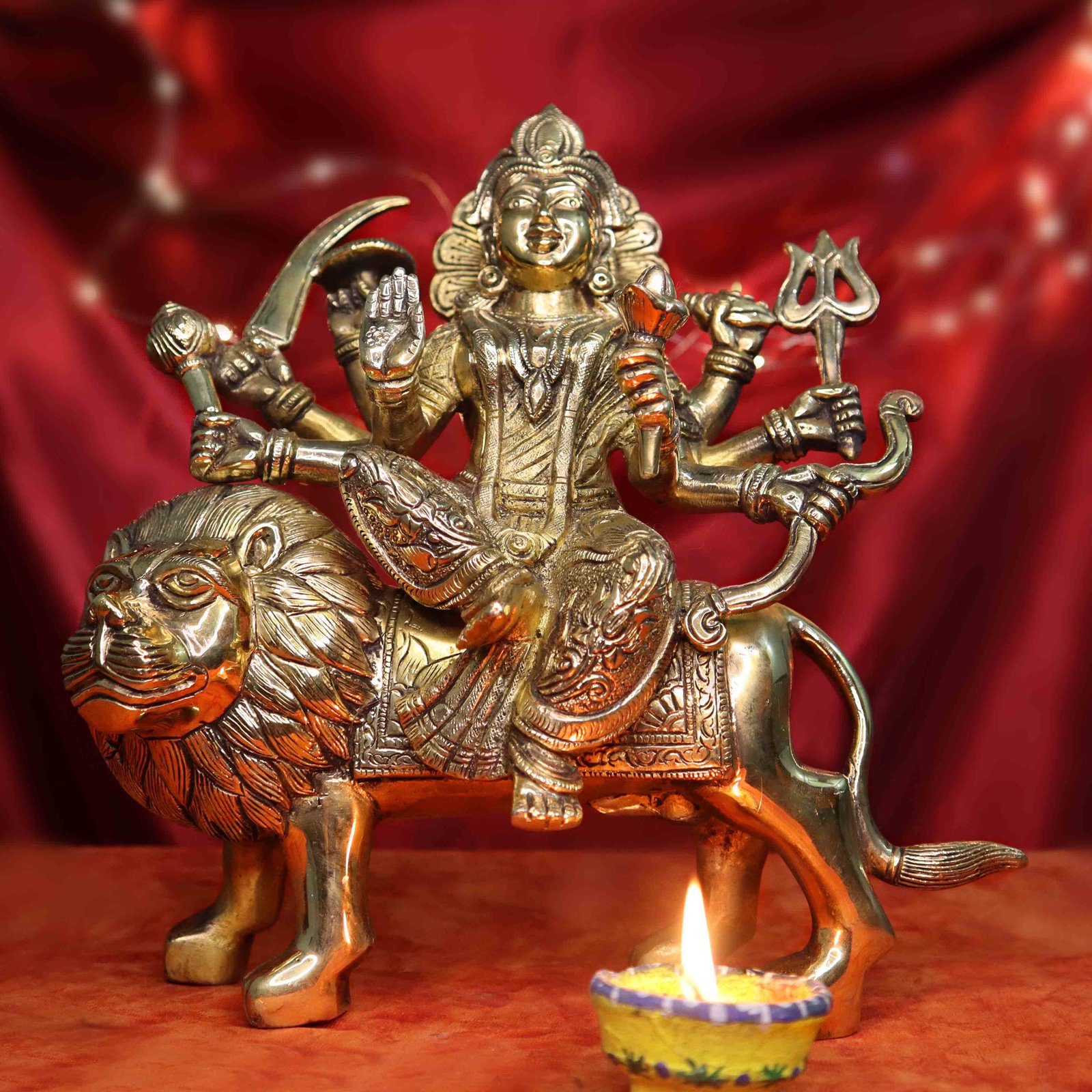 Durga brass idol statue 25.5cm