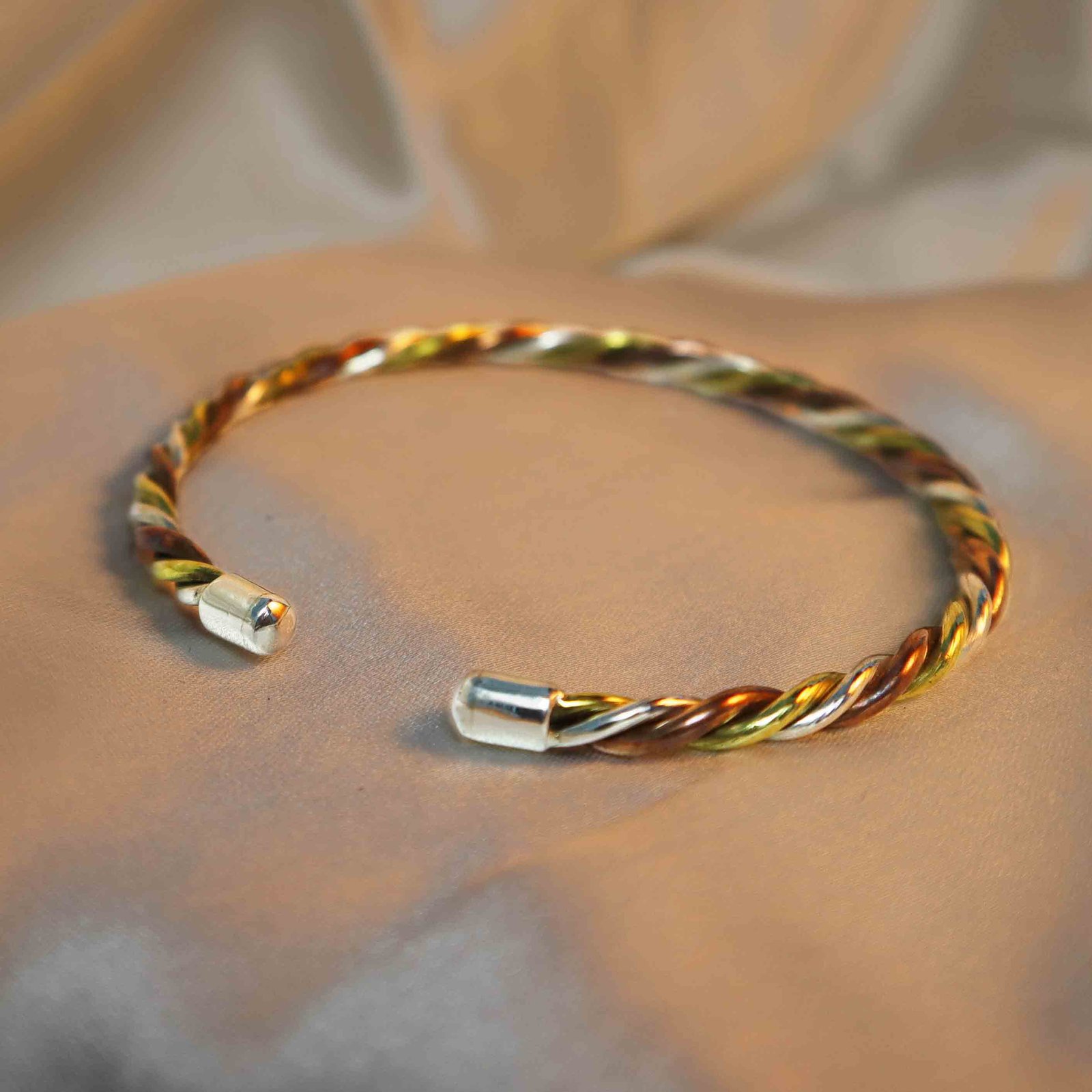 Kriya Kundalini bracelet | Three metal (silver, brass and copper) astrological bangle