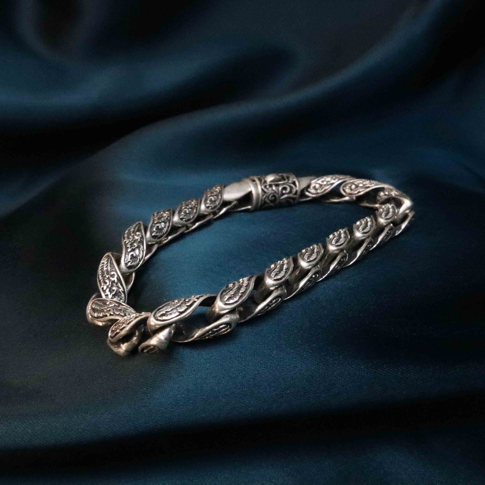 Handmade 925 sterling silver chain style link bracelet